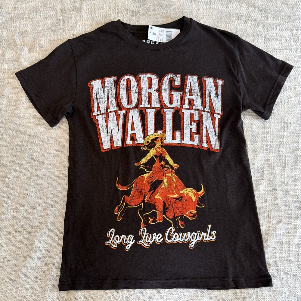 NWT Morgan Wallen Brown Long Live Cowgirls T-Shirt Size Small